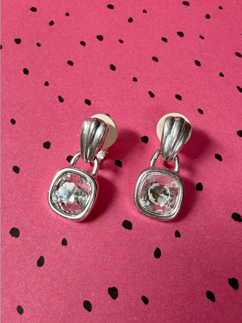 Vintage Swarovski Crystal Clip On Earrings